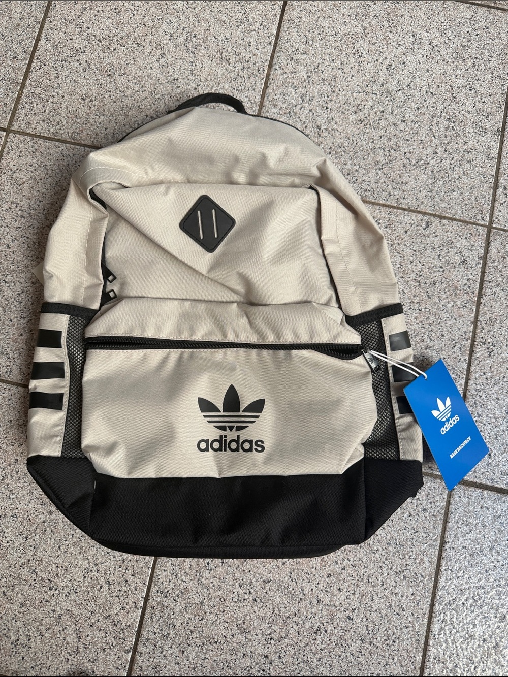 adidas Two-Tone Beige and Black Trefoil Backpack
